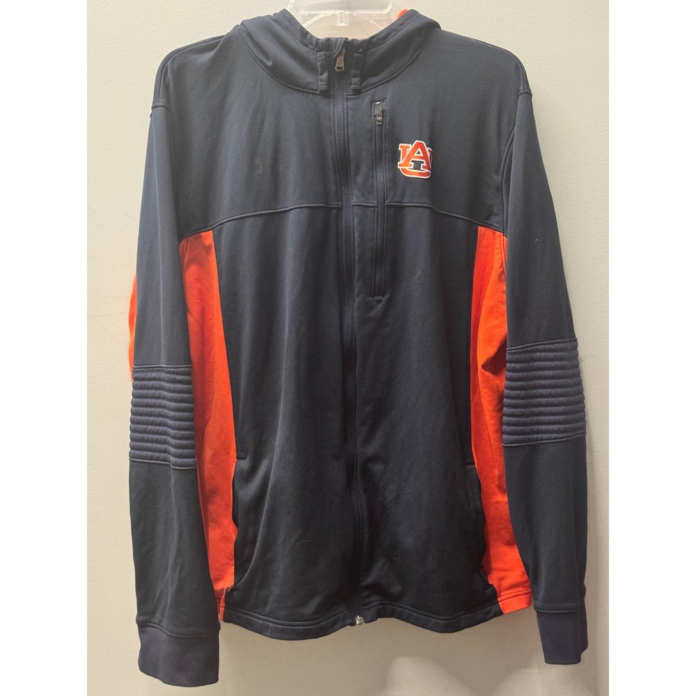 Under Armour Auburn Tigers Track Hoodie Mens XL Navy Orange Full Zip Athletic